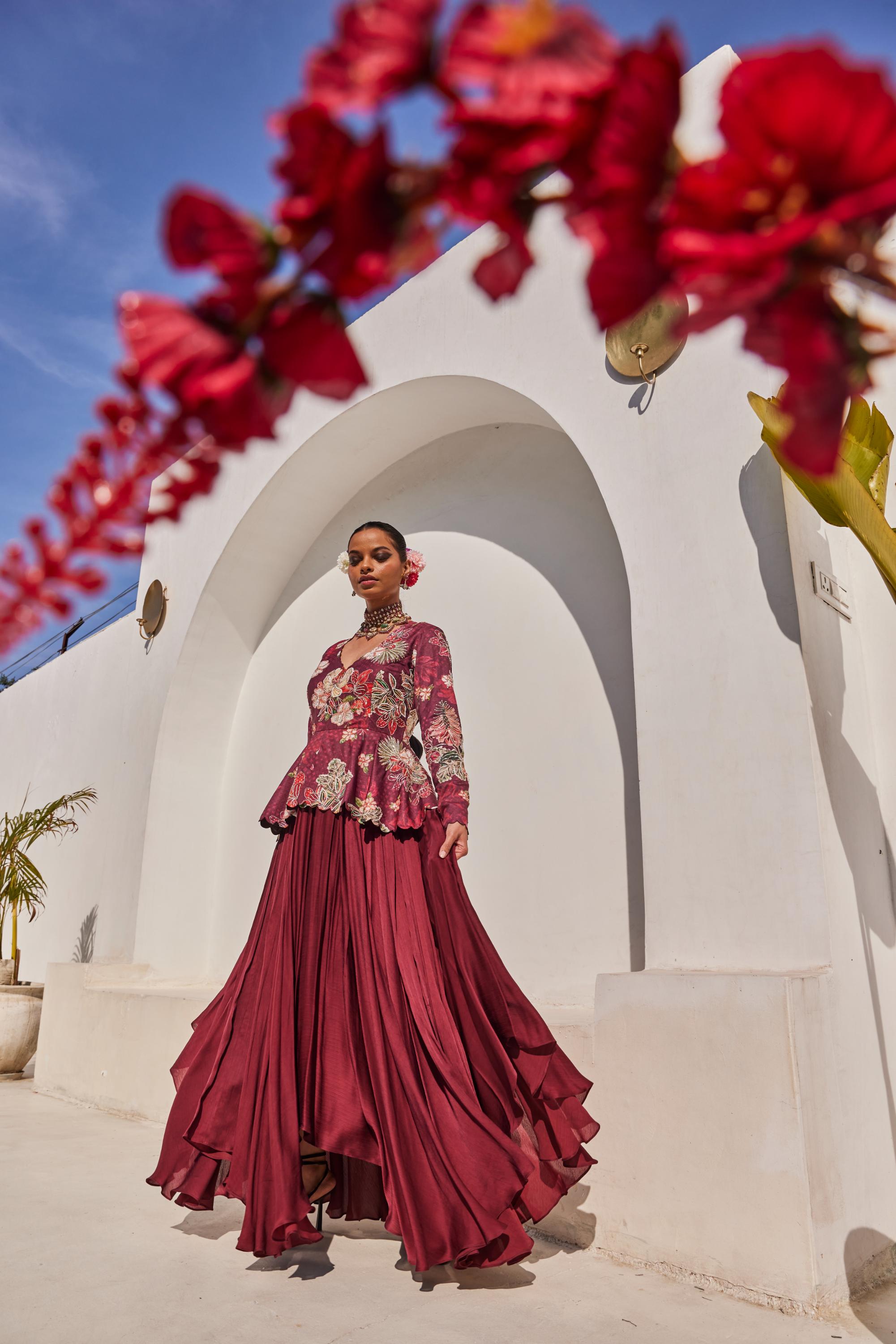 Zehra peplum gown