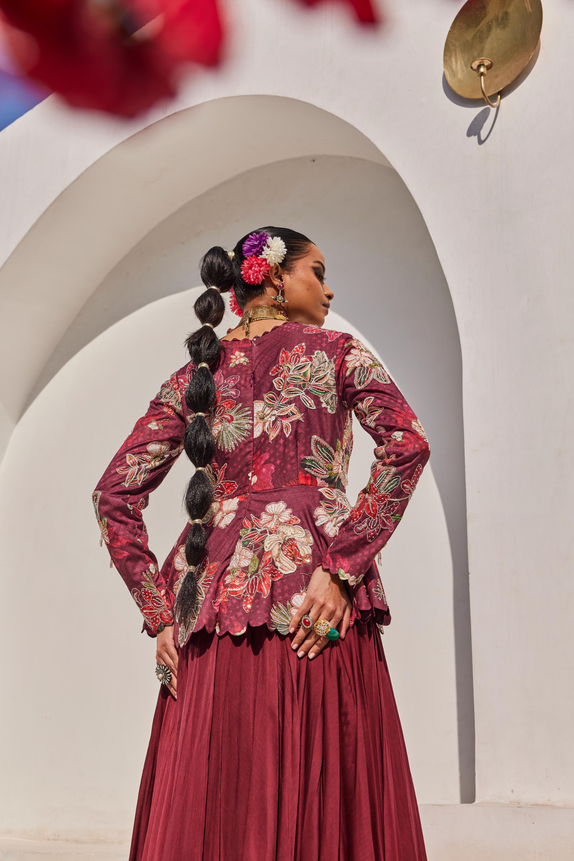 Zehra peplum gown