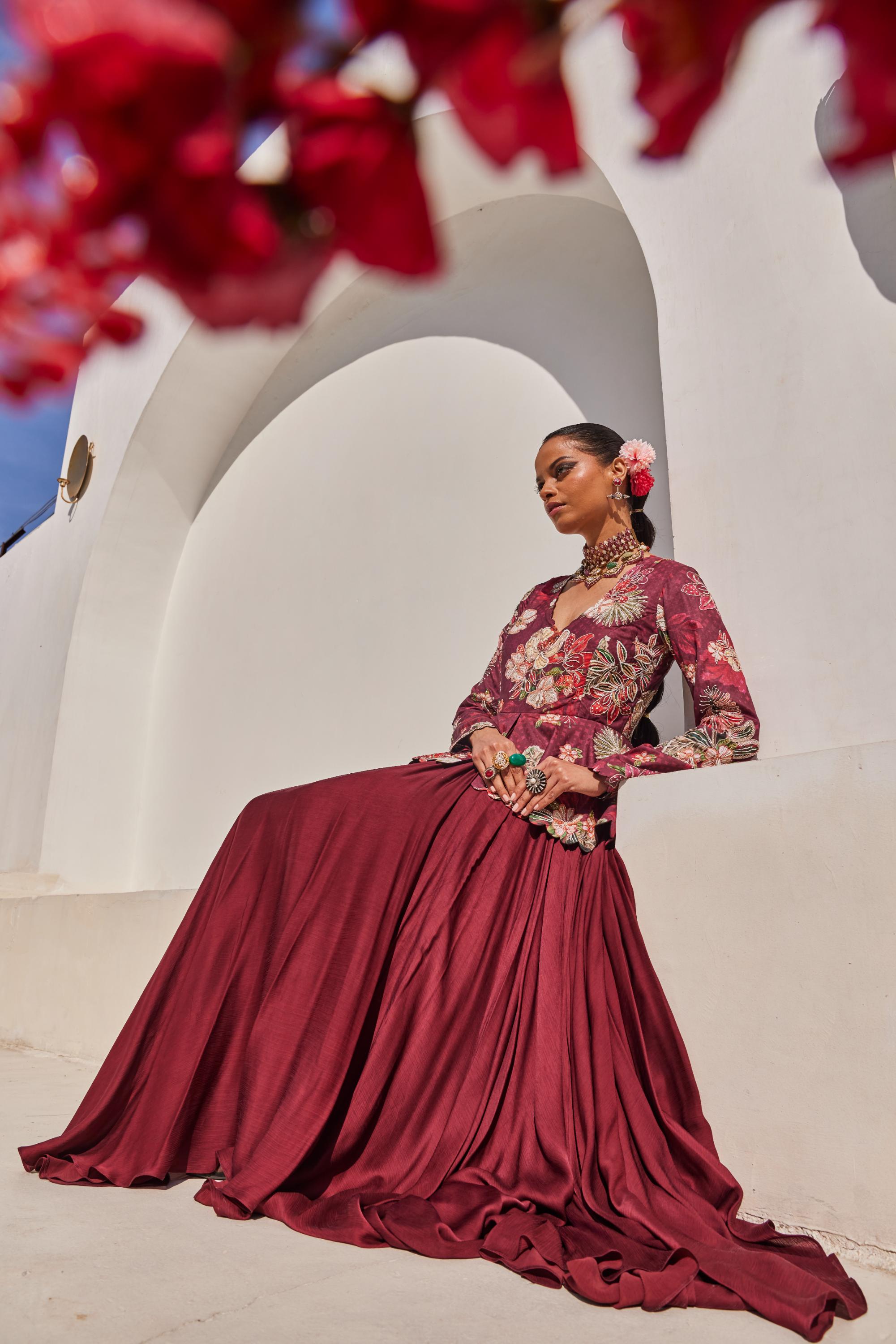 Zehra peplum gown