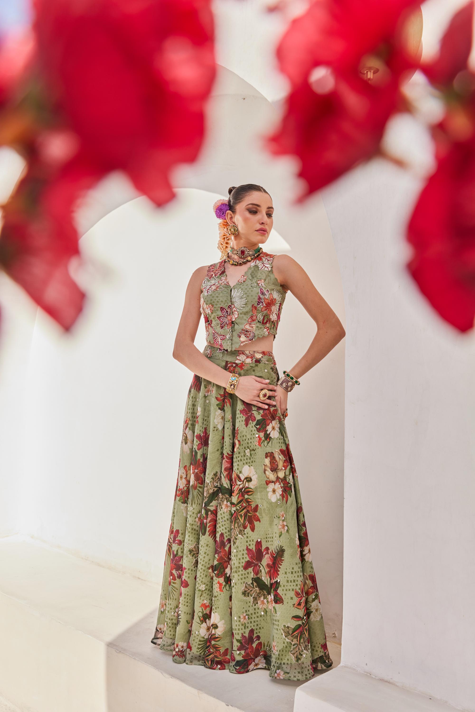Sufi pallazos jacket set