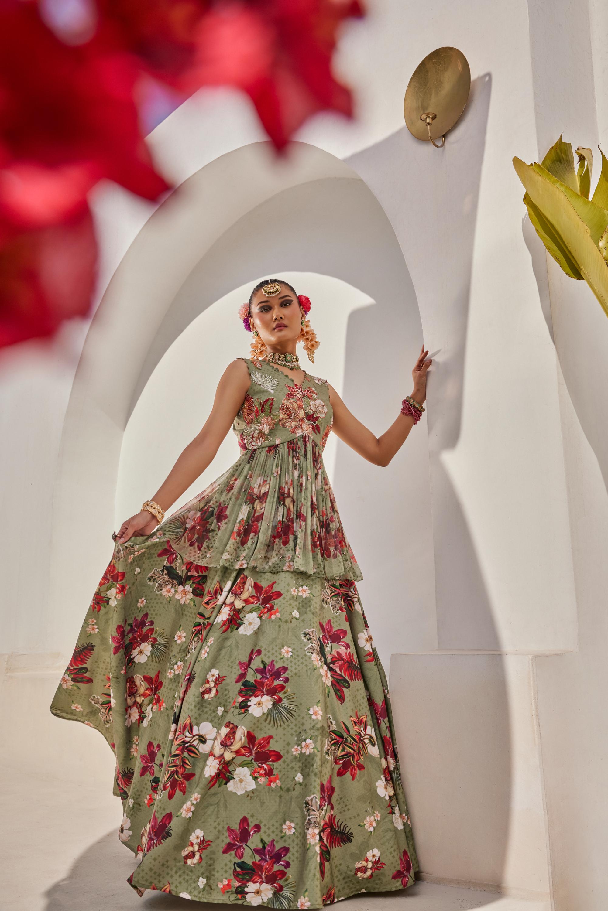 Sufi peplum lehenga set