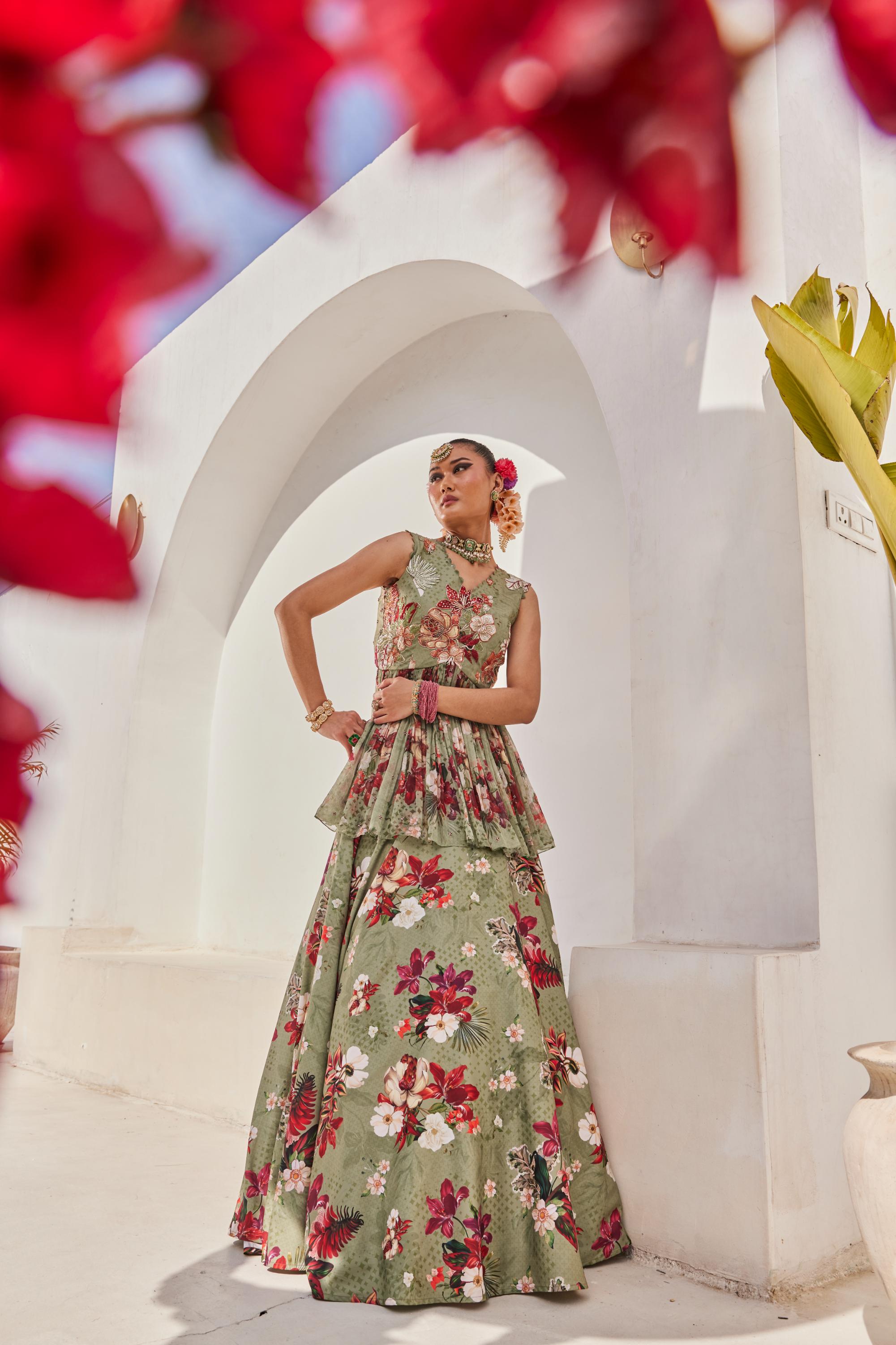 Sufi peplum lehenga set