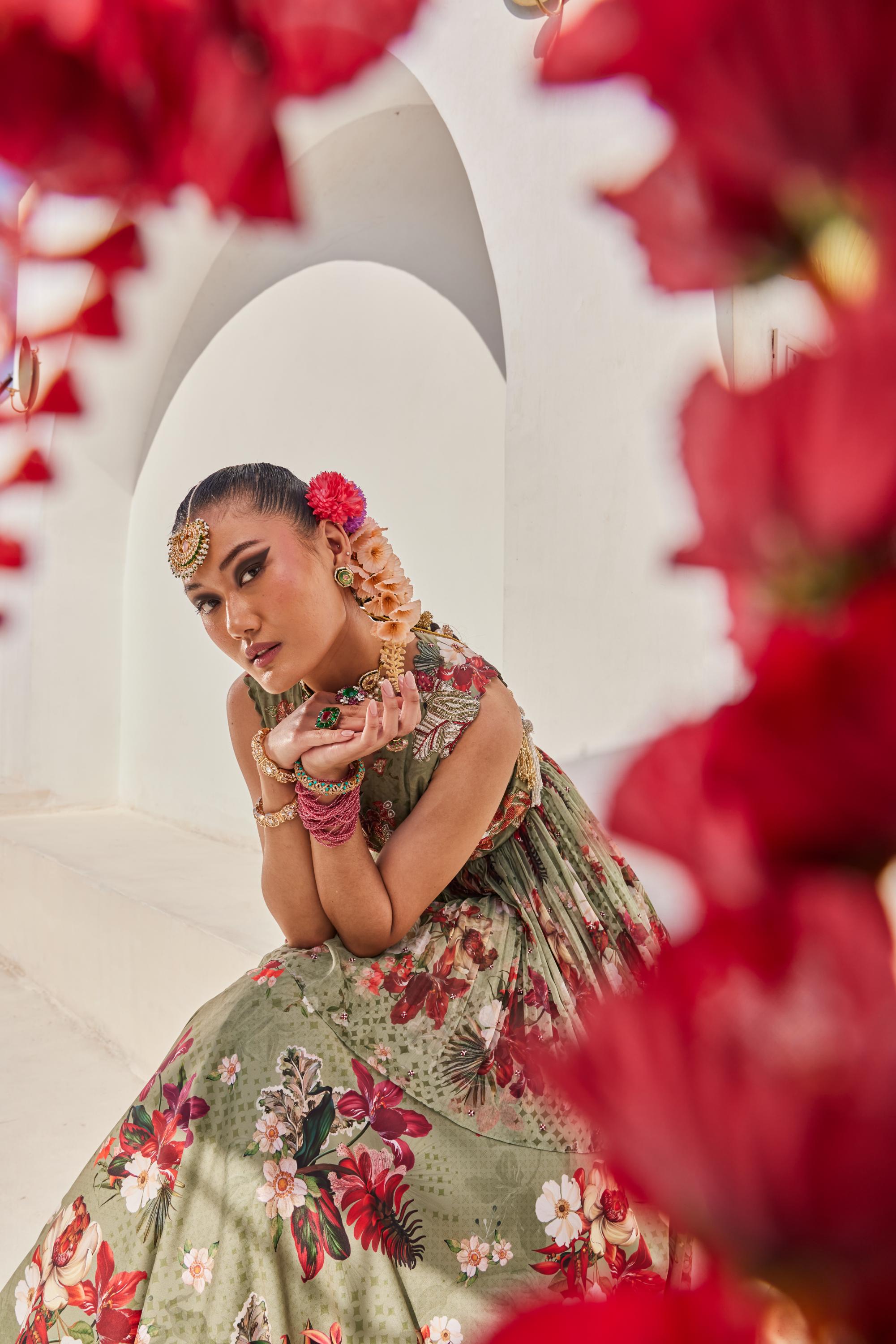 Sufi peplum lehenga set