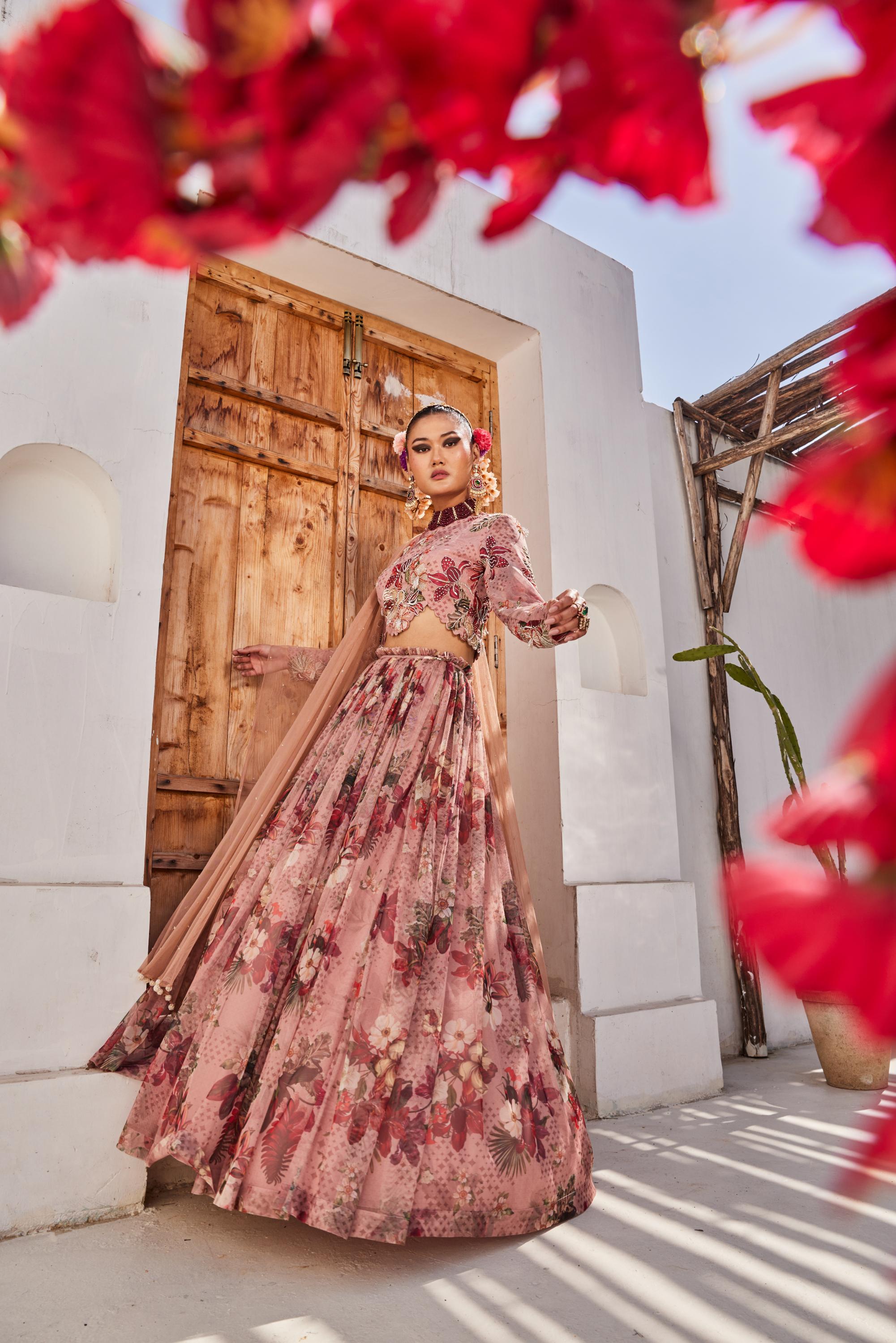 Saanjh croptop lehenga set