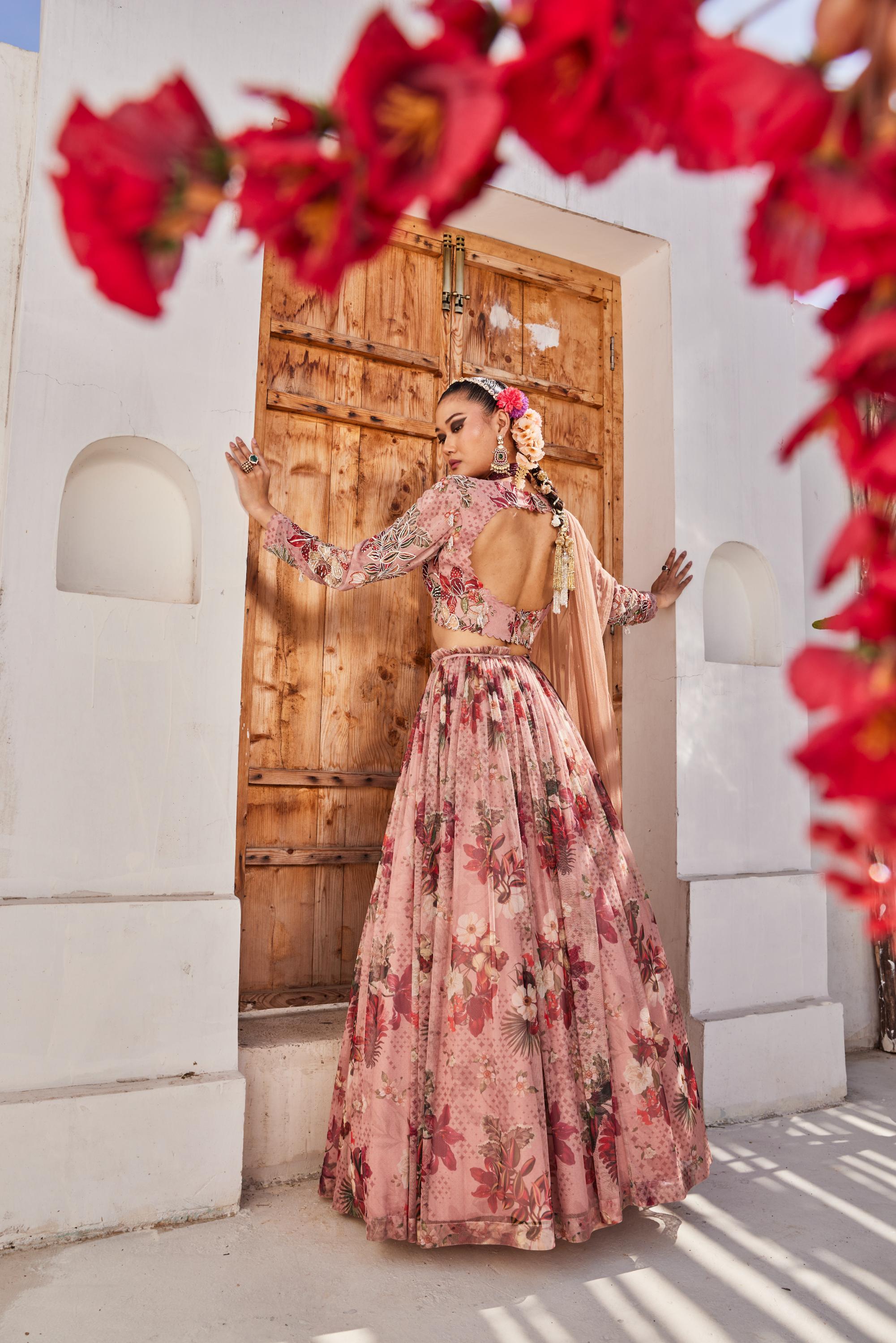 Saanjh croptop lehenga set