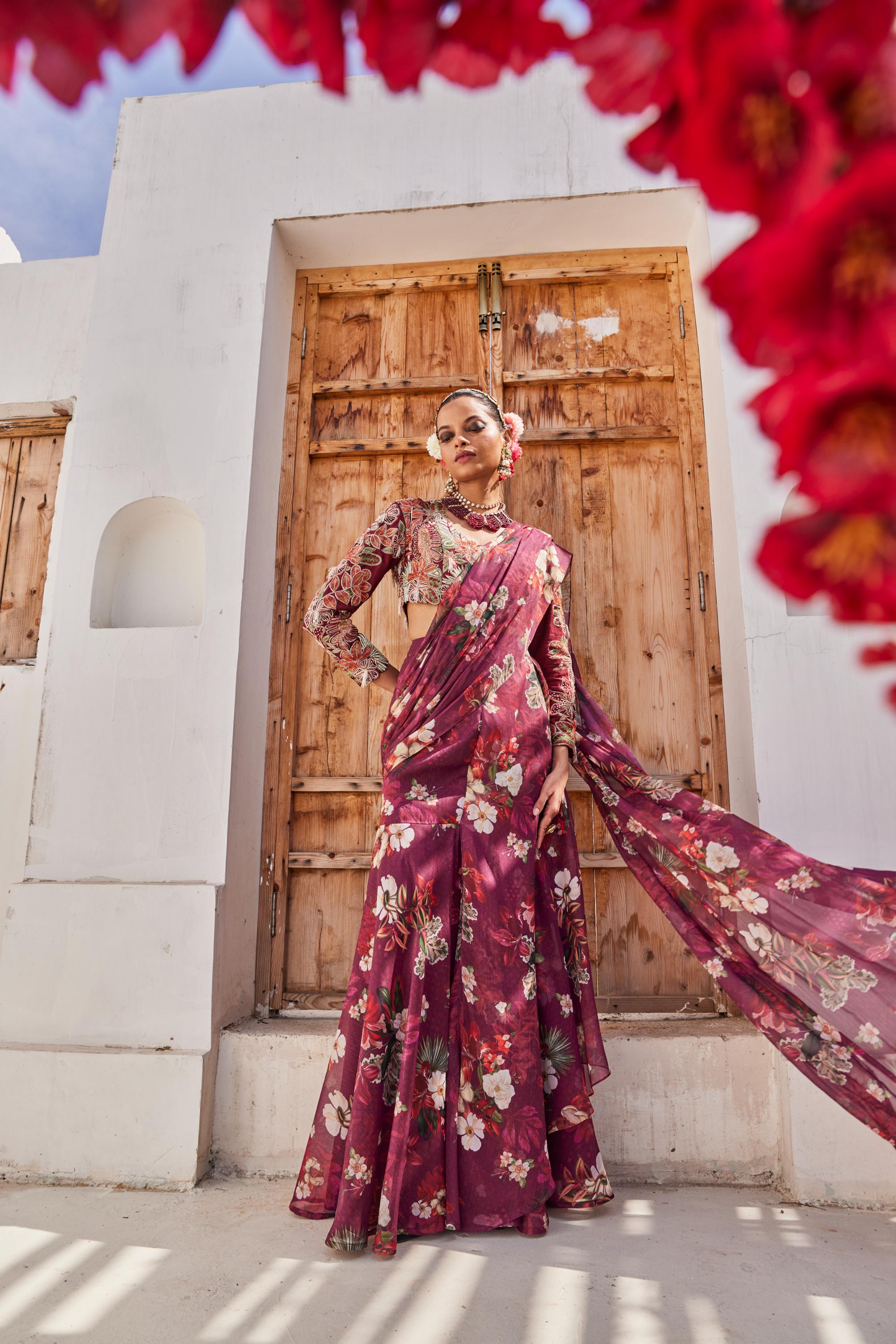 Zehra drape saree set
