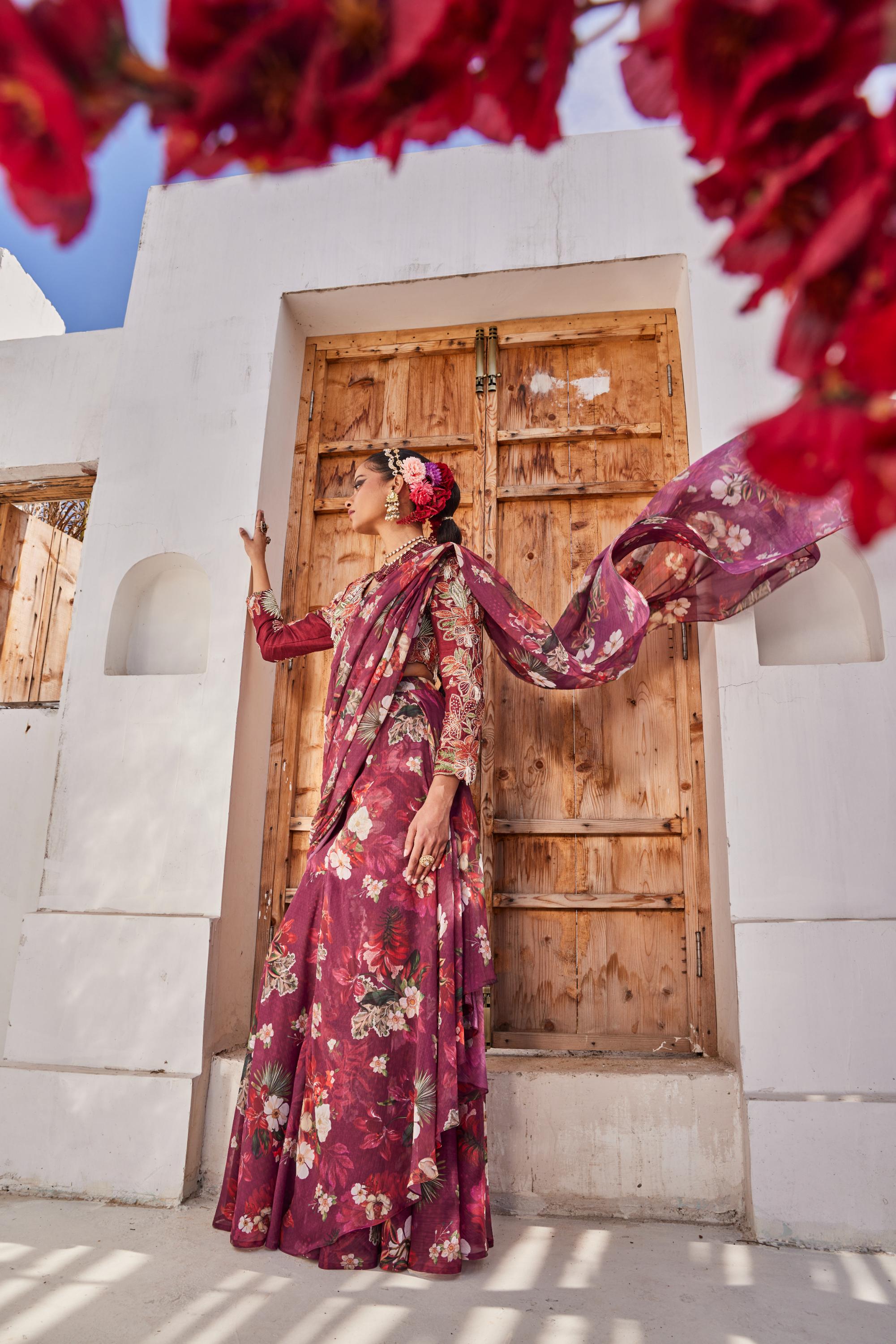 Zehra drape saree set