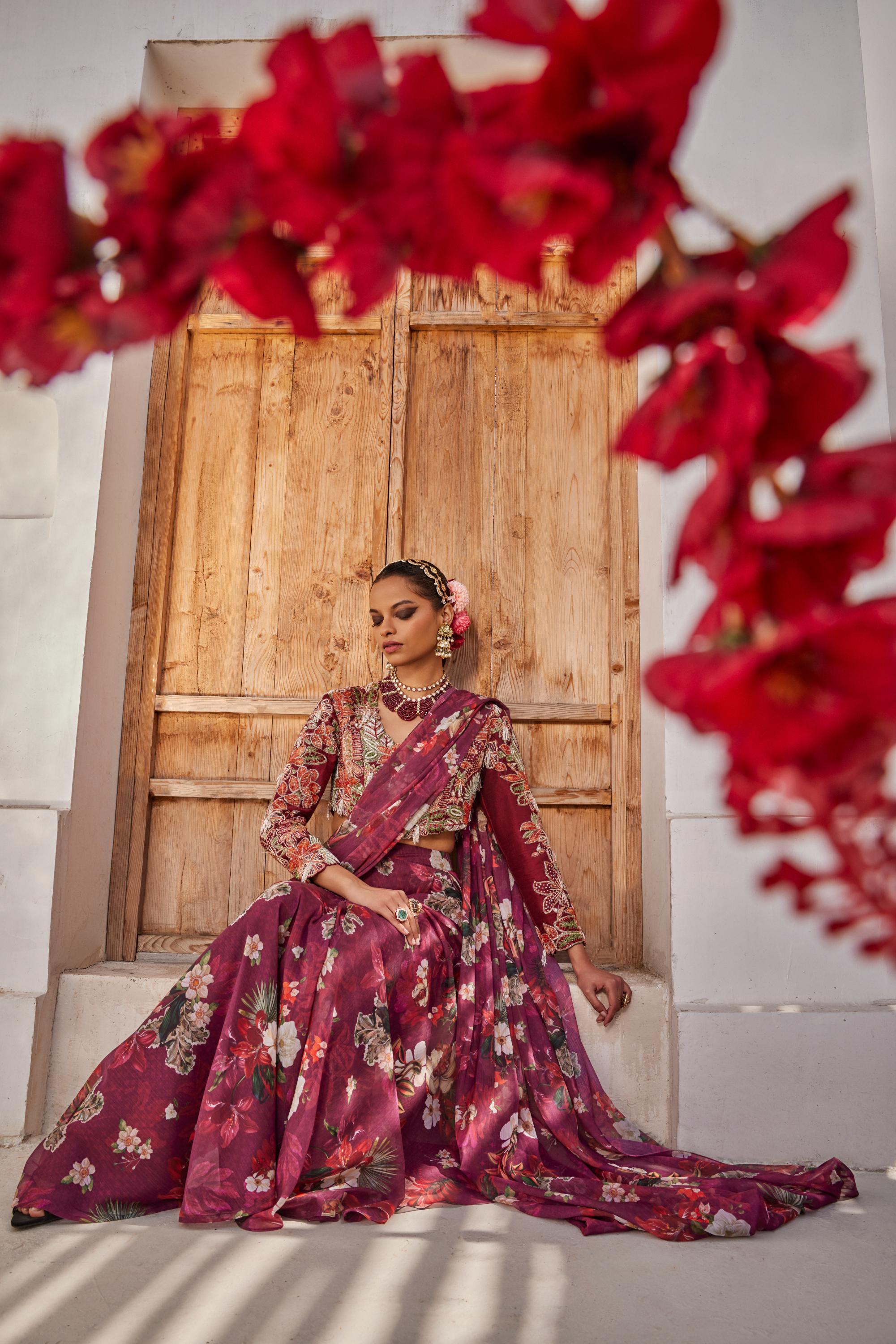 Zehra drape saree set