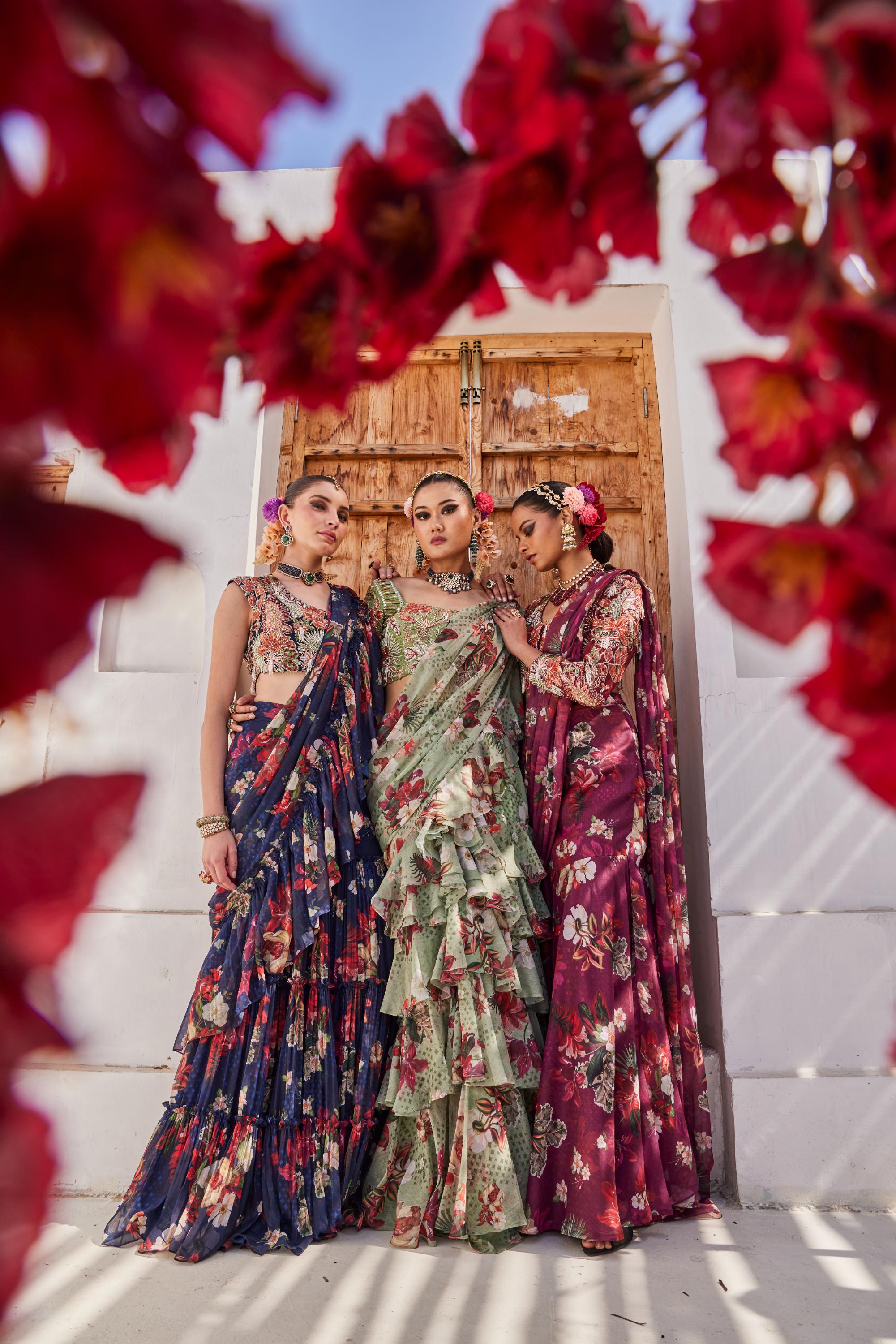 Zehra drape saree set