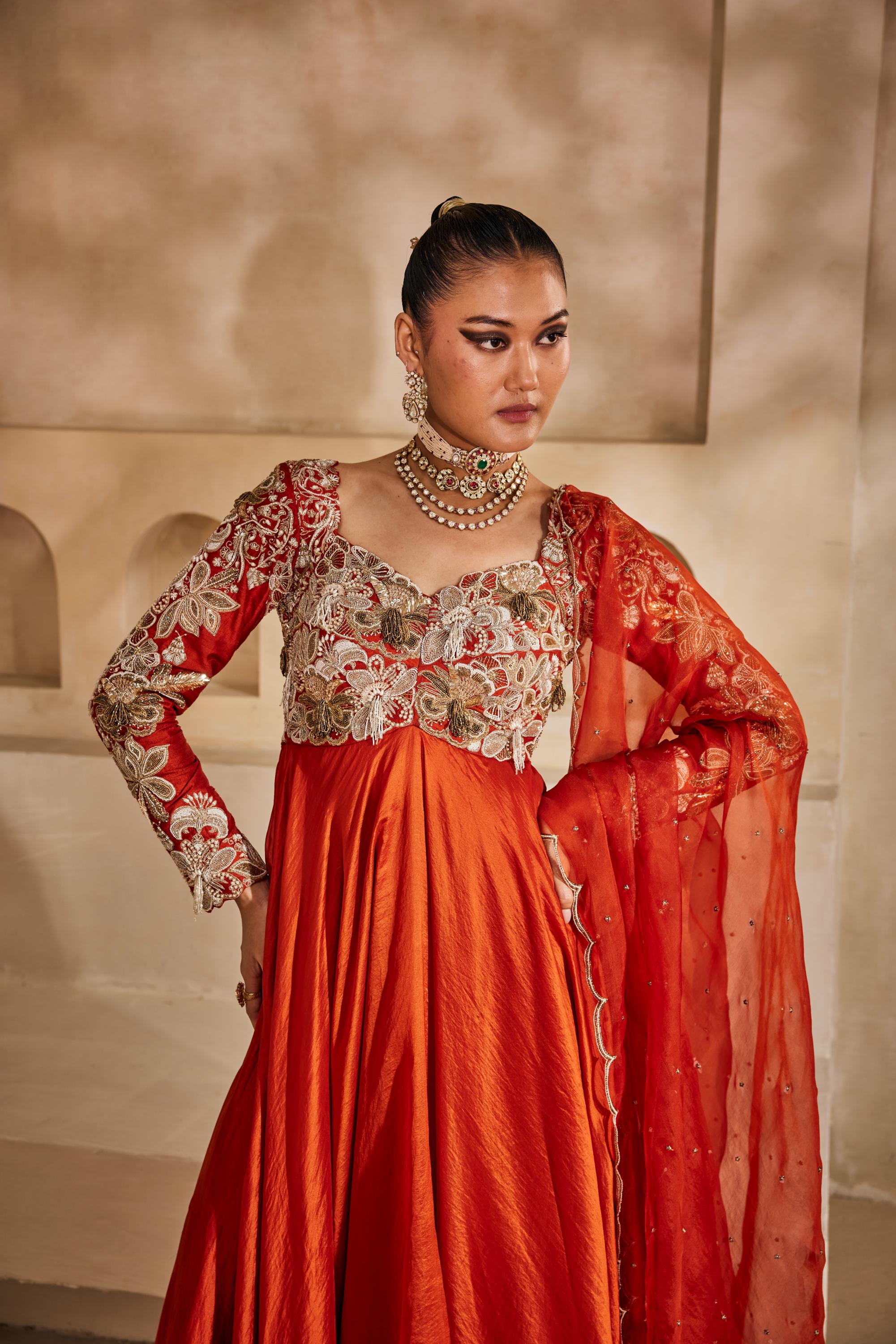 Kesari anarkali set