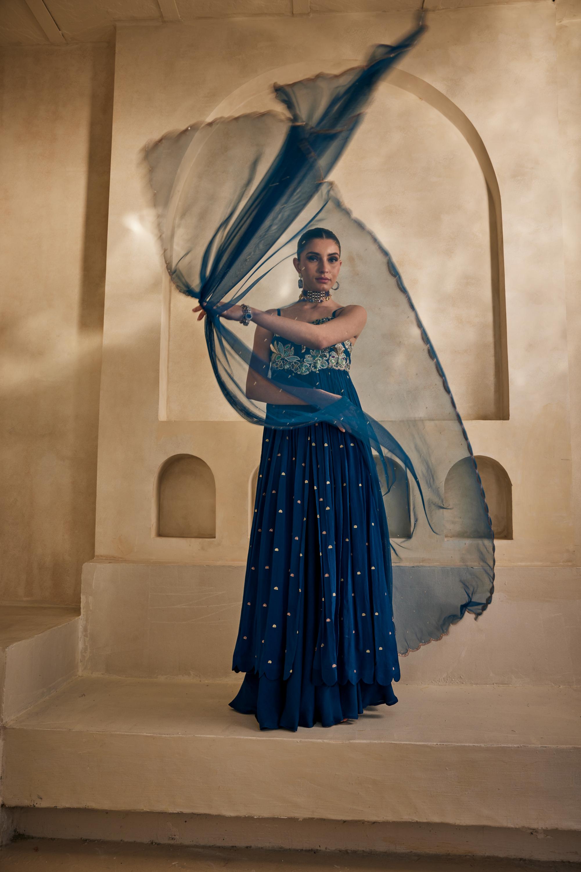 Neel Afreen Anarkali set