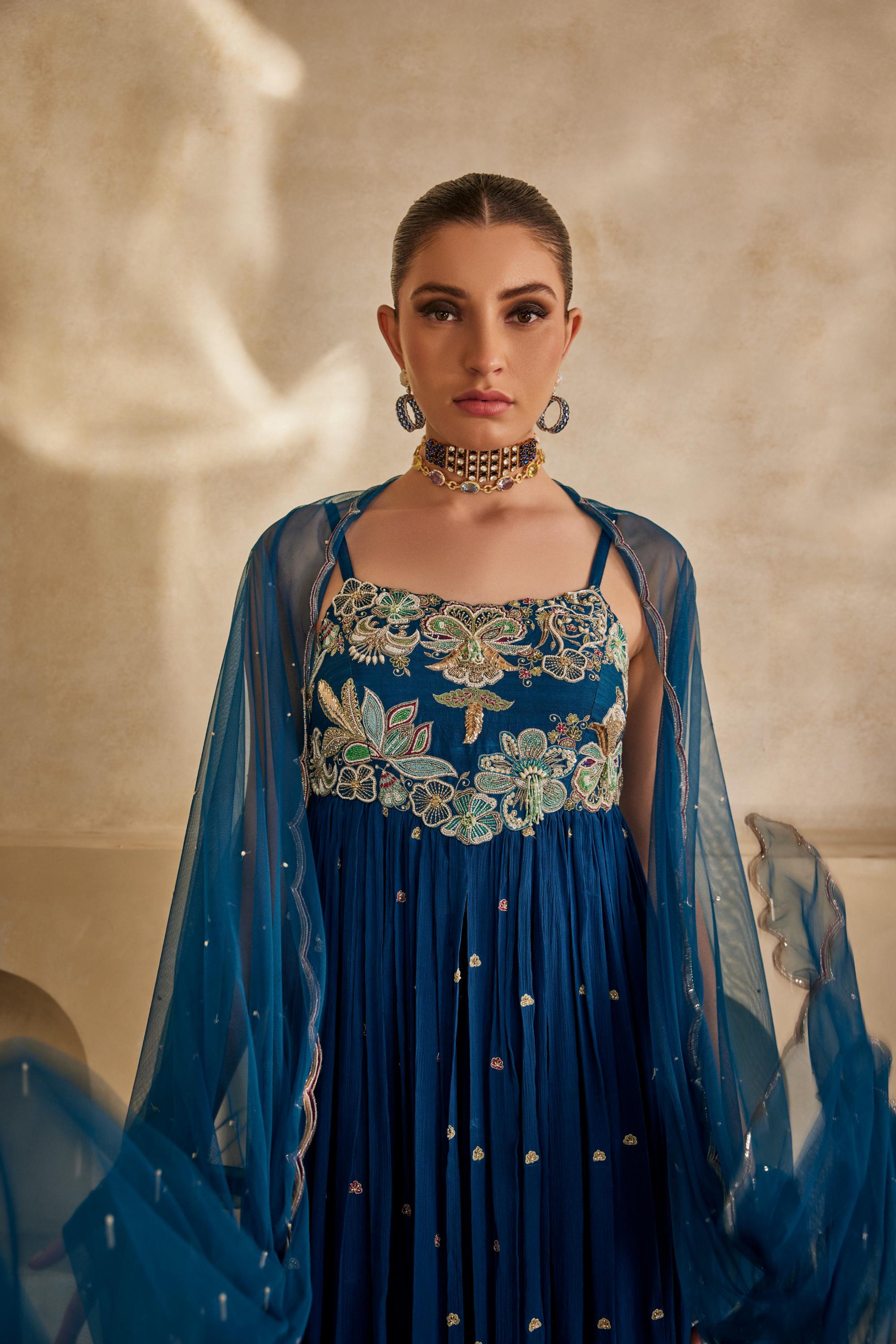Neel Afreen Anarkali set