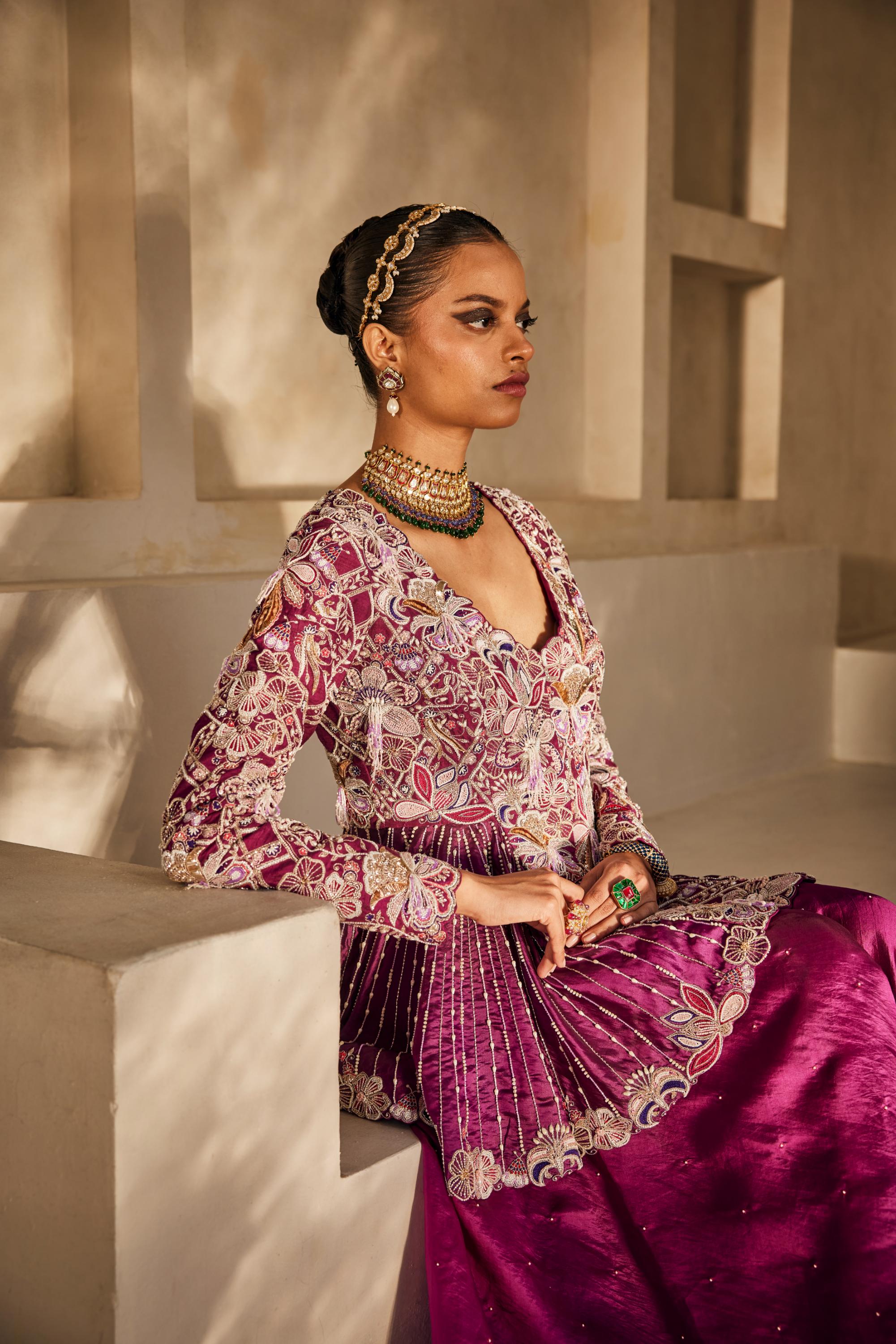 gulnaar palazzo jacket set
