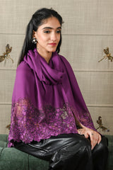 A Rose Filigree | Embroidered Wool Silk Stole