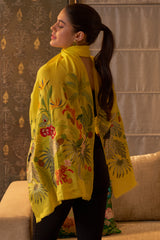 A Toucan's Day | Embroidered Fine Merino Wool Stole