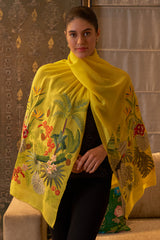 A Toucan's Day | Embroidered Fine Merino Wool Stole