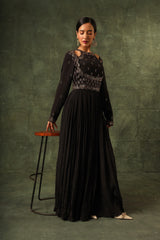 Black Ajrakh gathered dress