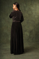 Black Ajrakh gathered dress