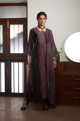 WINE SILK AND KHADI KAFTAN