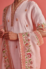 Pure Silk Kurti with Organza Dupatta