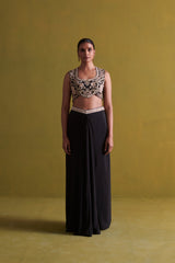 Black Draped skirt and bustier