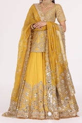 GOLDENROD HALDI EMBELLISHED LEHENGA SET