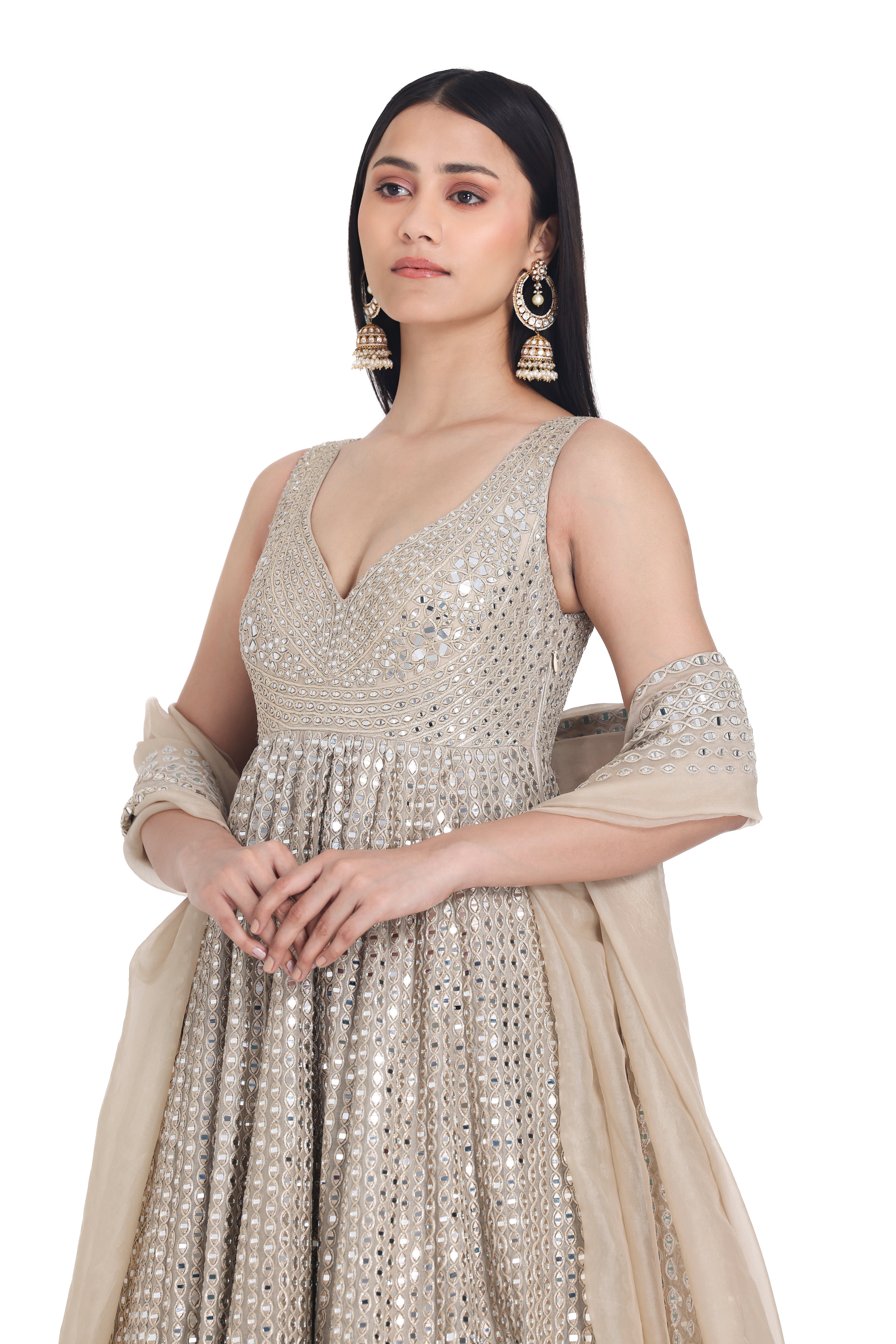MOON GREY ANARKALI