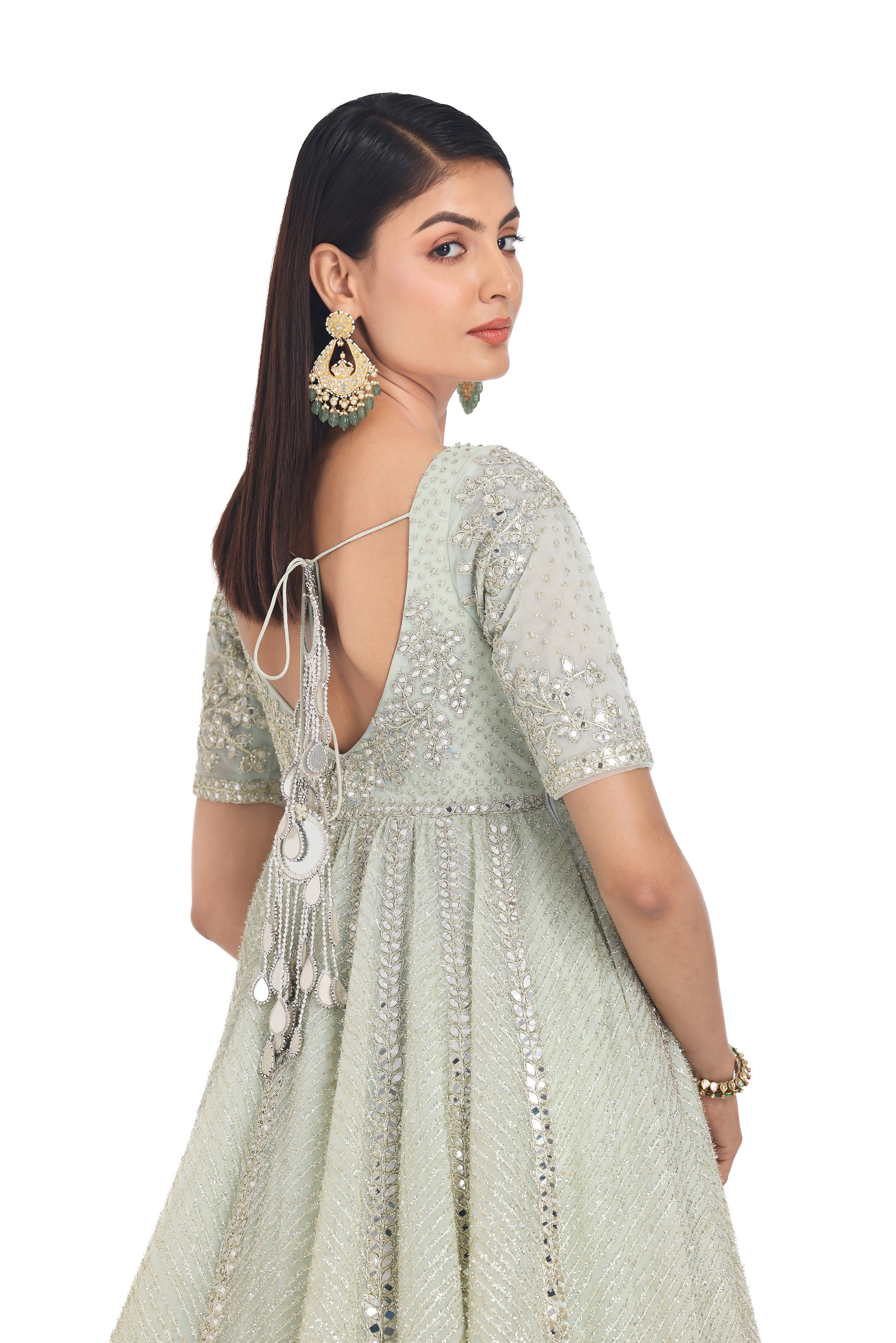 GRASS GREEN ANARKALI