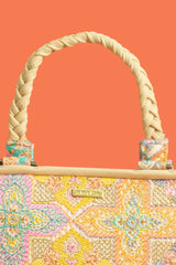 Amna thread embroidered Handbag - Pastel Pink