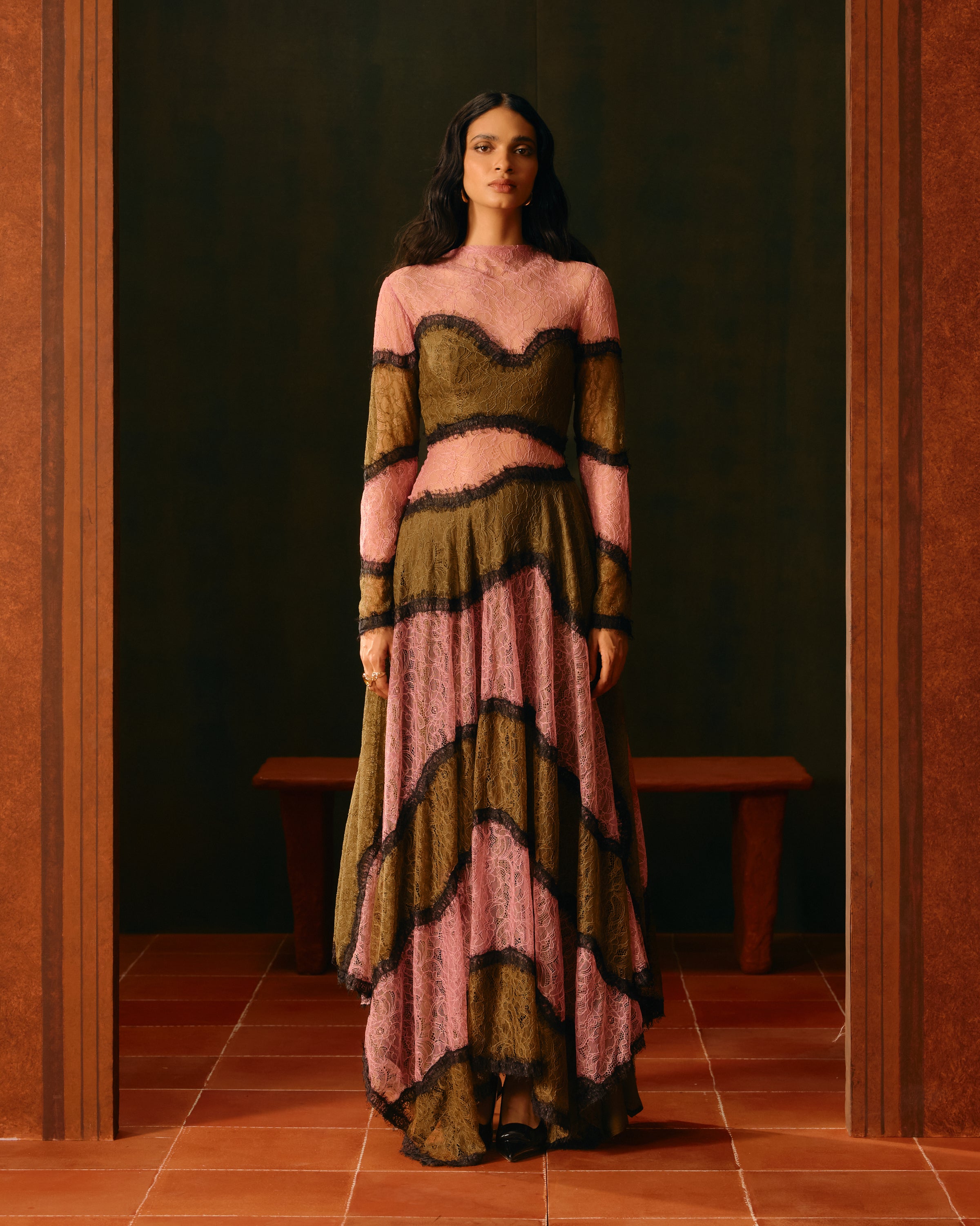 Rosewood Lace Gown