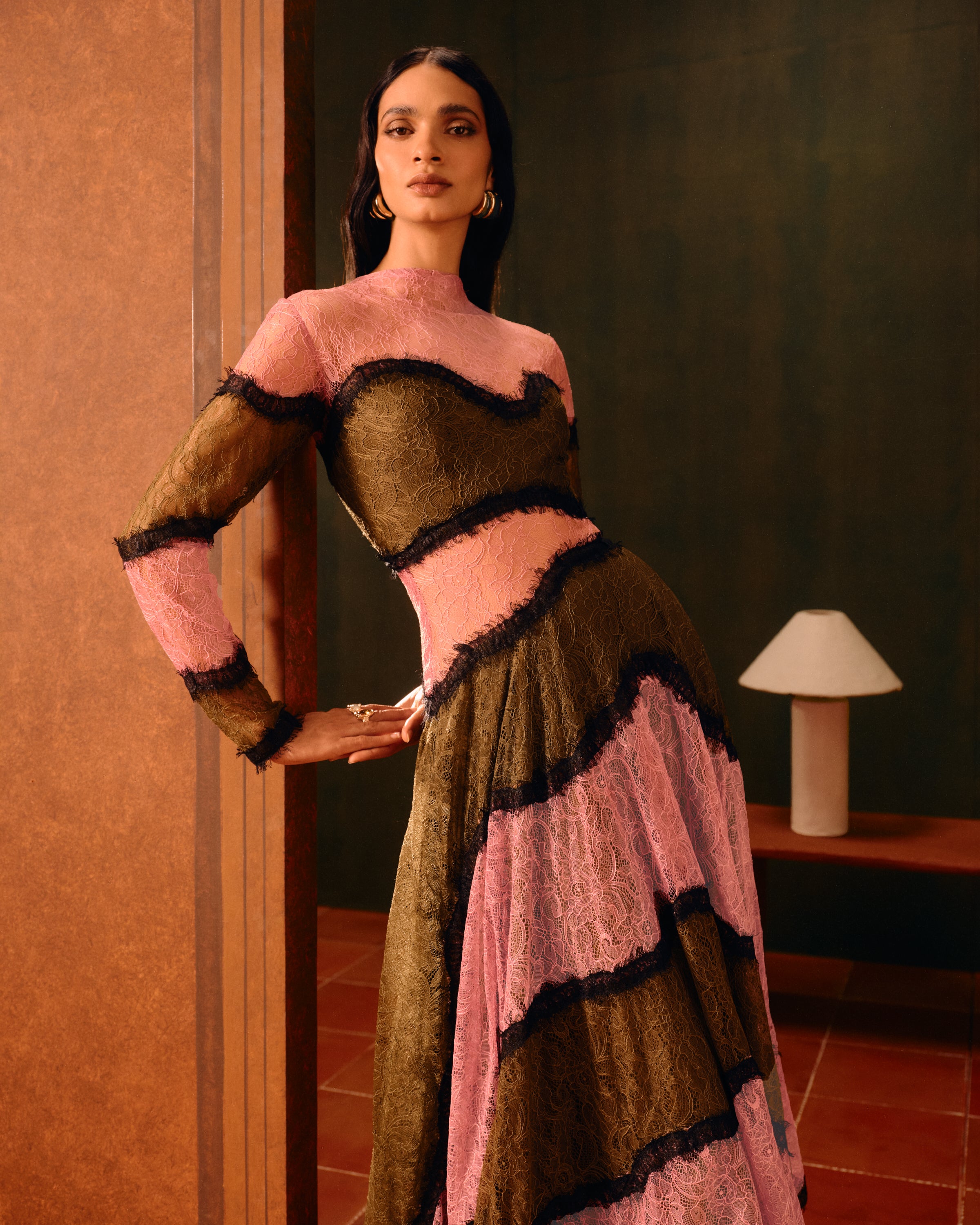 Rosewood Lace Gown
