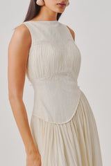 Ivory Ruched Corset Dress