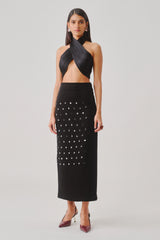 Hope Halter Neck Top in Black