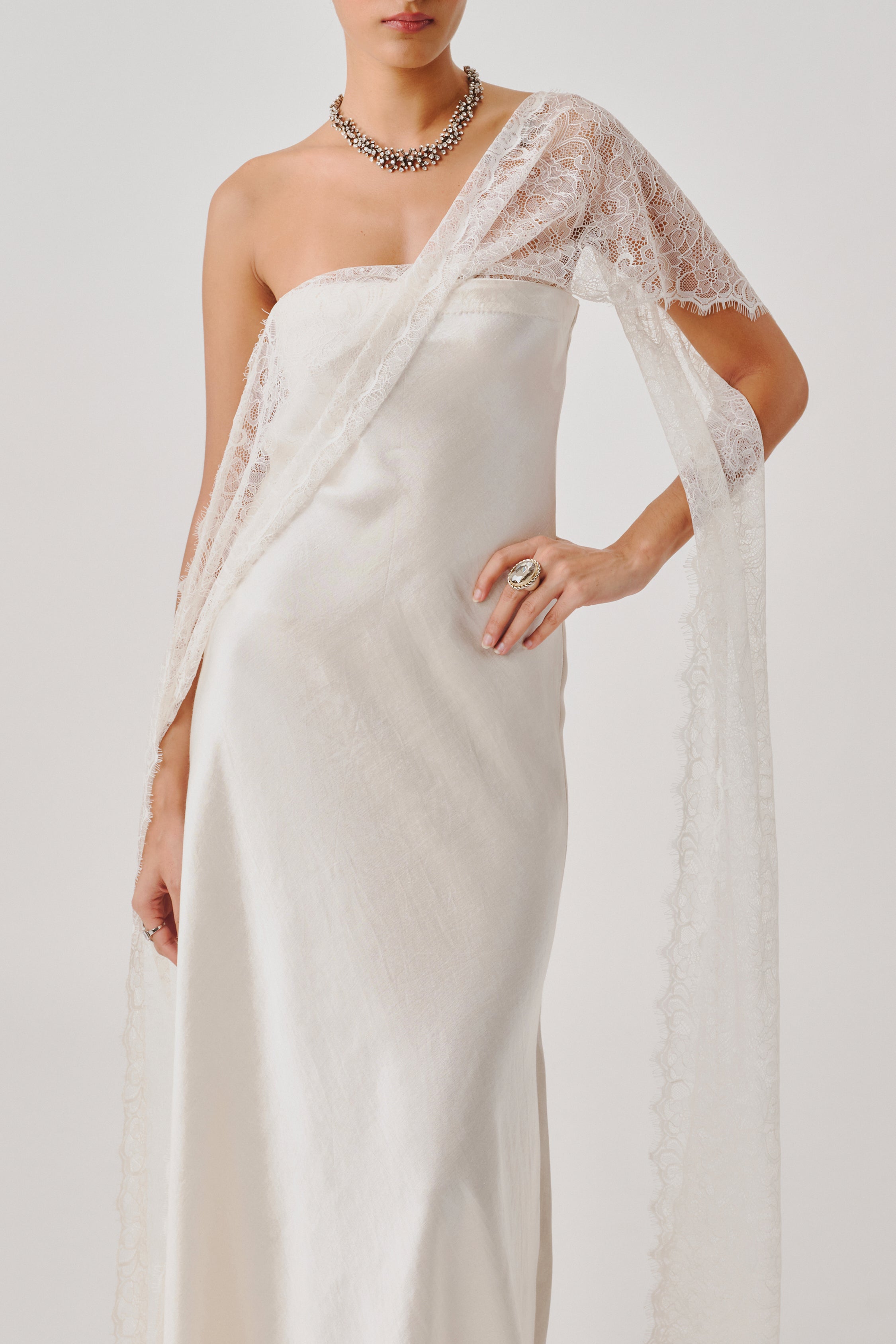 White Peony Lace Gown