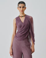 Mauve ruched top