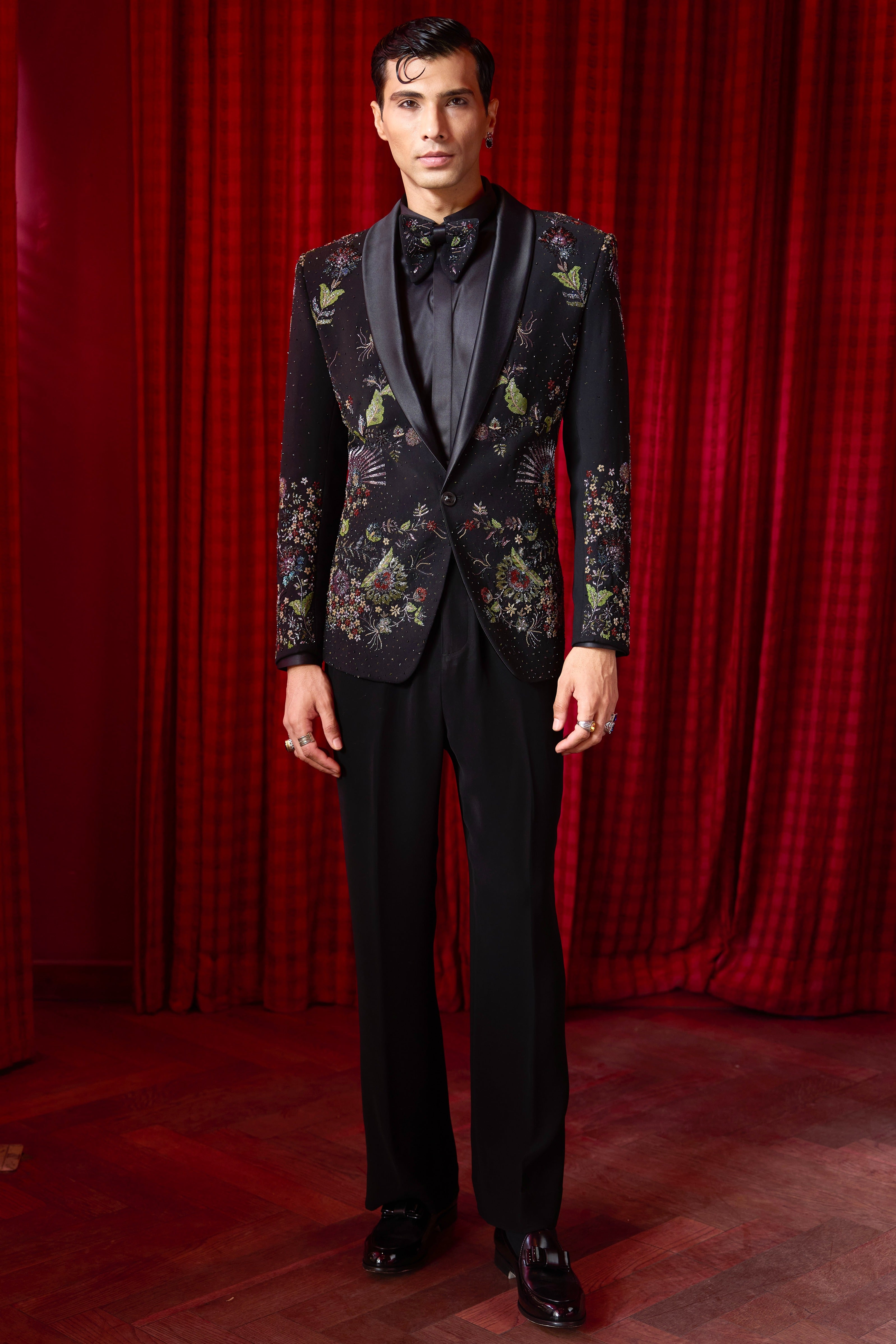 Garden of Midnight Embroidered Tuxedo Set