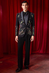 Garden of Midnight Embroidered Tuxedo Set