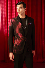 Stardust Flame Embroidered Tuxedo Set