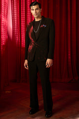 Stardust Flame Embroidered Tuxedo Set