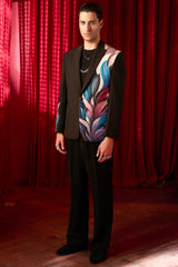 Starlight Plumage Embroidered Tuxedo Set