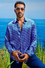 Prismatic Horizon Habutai Silk Shirt