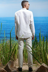 Floral Odyssey Embroidered Linen Shirt