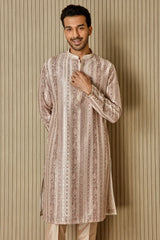 Peach Sequin Radiance Chanderi Silk Kurta