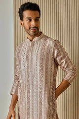 Peach Sequin Radiance Chanderi Silk Kurta