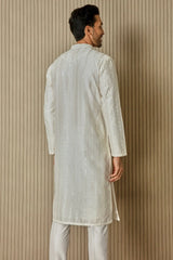 Ivory Geometric Elegance Chanderi Silk Kurta