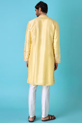 Yellow Charm: Mirror Chanderi Silk Kurta