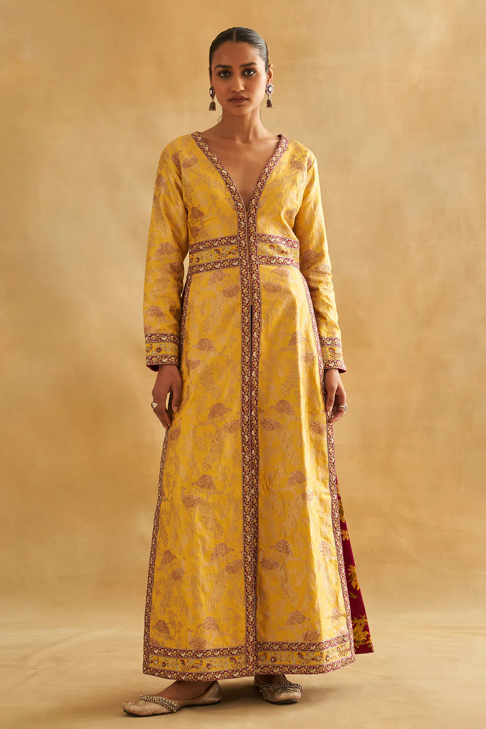 Tilfi Benarasi Peacock Jaal Jacket & Zari Tissue Flared Pants