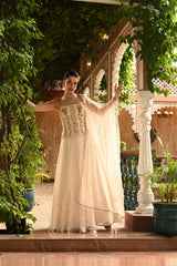 IVORY INDO WESTERN LEHENGA SET