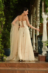 IVORY INDO WESTERN LEHENGA SET