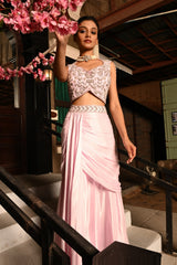 PINK COLOR INDO WESTERN SKIRT DRESS